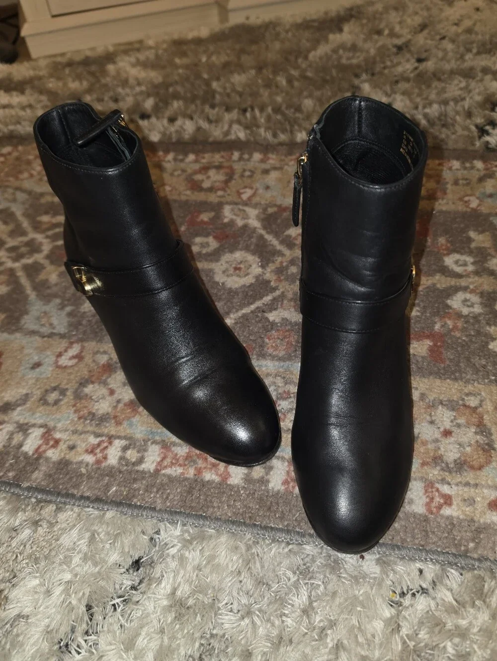 KATE SPADE NEW YORK Beautiful Signature Soft Black Leather Ankle Boots Size 8.5B